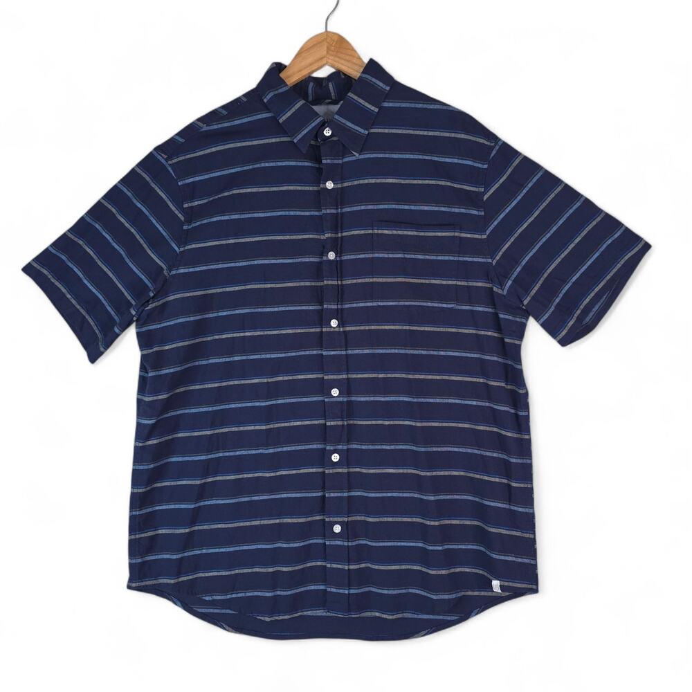 Chaps Ralph Lauren Shirt Mens XLT Blue Striped‎ Seacoast Wash Button Down